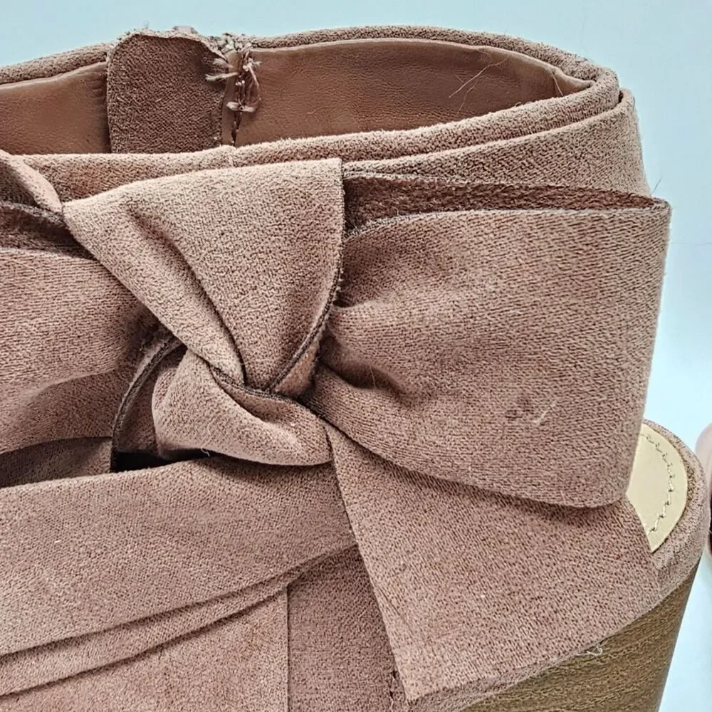 LC Lauren Conrad Mauve Ankle Boots Side Bow Zip Women’s 6.5 Feminine